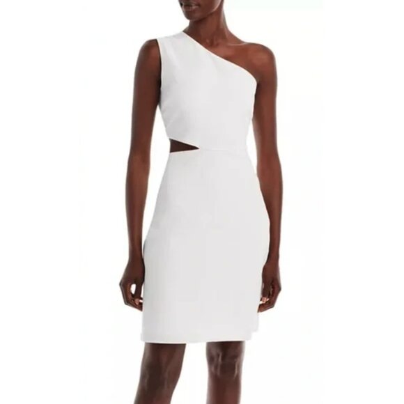 NWT Bloomingdale’s Sam Edelman white sheath cutout shoulder dress, size 10